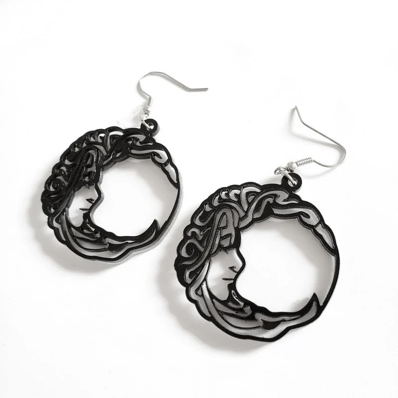 Fashion Stereoscopic Engraving lady head Earrings Women Black Vintage Hollow Out Round Acrylic Earrings 2019 Jewelry E19080
Fashion Stereoscopic Engraving lady head Earrings Women Black Vintage Hollow Out Round Acrylic Earrings 2019 Jewelry E19080