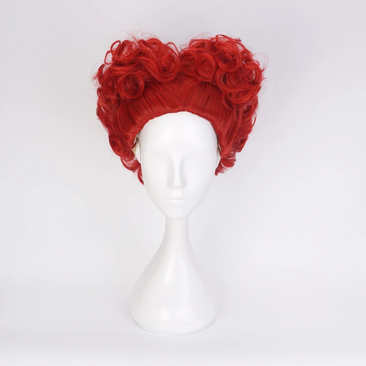 Термостойкий короткий красный кудрявый парик для косплея Red Queen | Тематическая