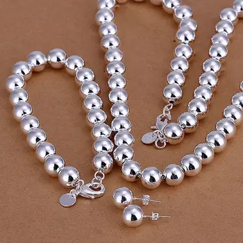 S082 925 Hot Selling Silver Color Jewelry Sets For Women Fashion Jewelry Set 10Mm Bean Three-Piece /ajnajaua Avfajmma
S082 925 Hot Selling Silver Color Jewelry Sets For Women Fashion Jewelry Set 10Mm Bean Three-Piece /ajnajaua Avfajmma