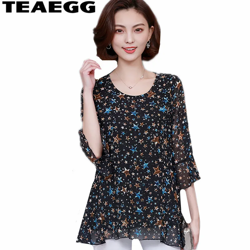 TEAEGG Женские топы и блузки Blusas Mujer De Moda 2018 женщина блузка сезон: весна–лето