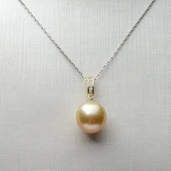 Free Shipping 12.7*12.3mm Natural Golden Genuine South Sea Pearl Pendant 14k Solid Yellow Gold #0209
Free Shipping 12.7*12.3mm Natural Golden Genuine South Sea Pearl Pendant 14k Solid Yellow Gold #0209
