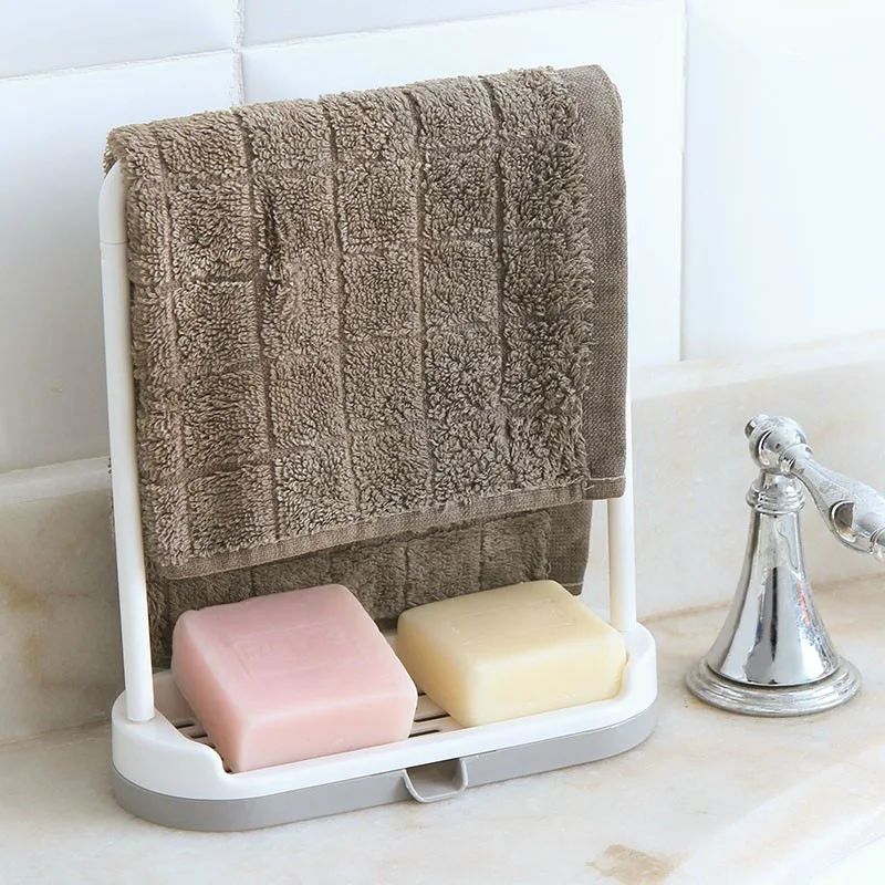 2019 Newest Cloth Hanger Drainer Sink Scourer Rack Holder Soap Dish Cutlery Bathroom Kitchen 2 Colors