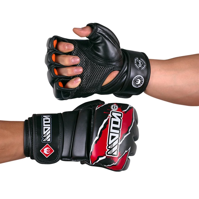 перчатки для бокса ММА Боксерские Перчатки без пальцев 5 Цвета Высокого Качества