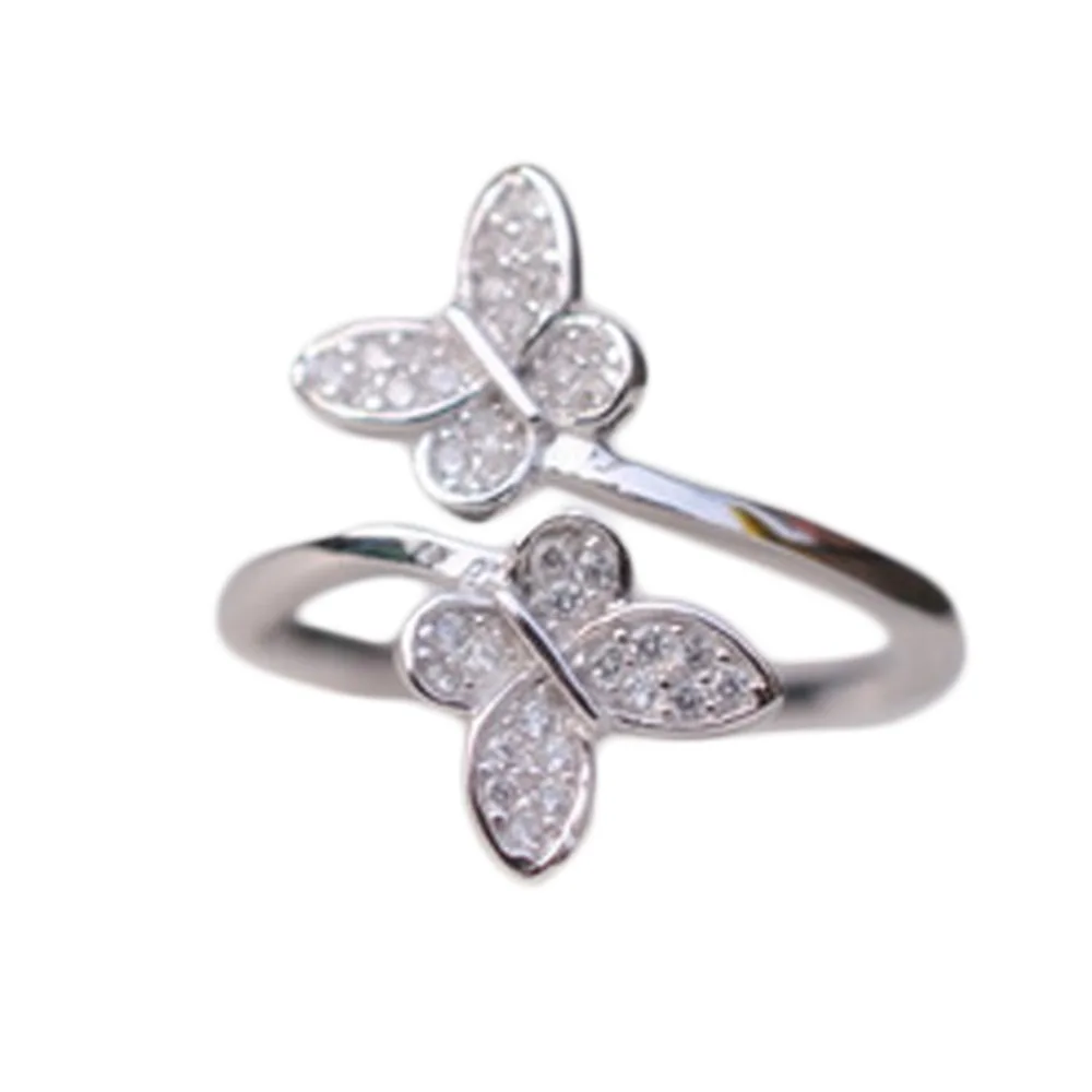 Hot Sale Women Fashion Silver Plated Rhinestone Gift Adjustable Double Butterfly Opening Ring
Hot Sale Women Fashion Silver Plated Rhinestone Gift Adjustable Double Butterfly Opening Ring