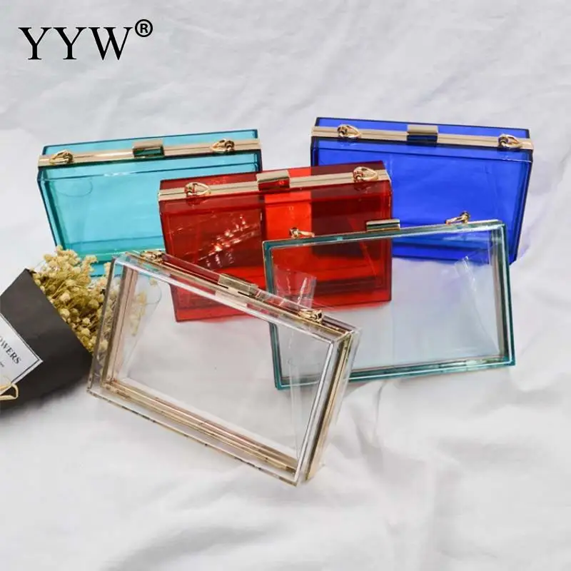 Acrylic Transparent Clutch Chain Box Women'S Shoulder Bags Blue Clutches Bags Wedding Party Evening Purse Yellow Handbags 2019
Acrylic Transparent Clutch Chain Box Women'S Shoulder Bags Blue Clutches Bags Wedding Party Evening Purse Yellow Handbags 2019