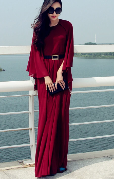 Free Shipping High Quality 2015 New Arrival Pure Color Cape Style Elegant Collect Waist Woman Long Chiffon Dress
Free Shipping High Quality 2015 New Arrival Pure Color Cape Style Elegant Collect Waist Woman Long Chiffon Dress