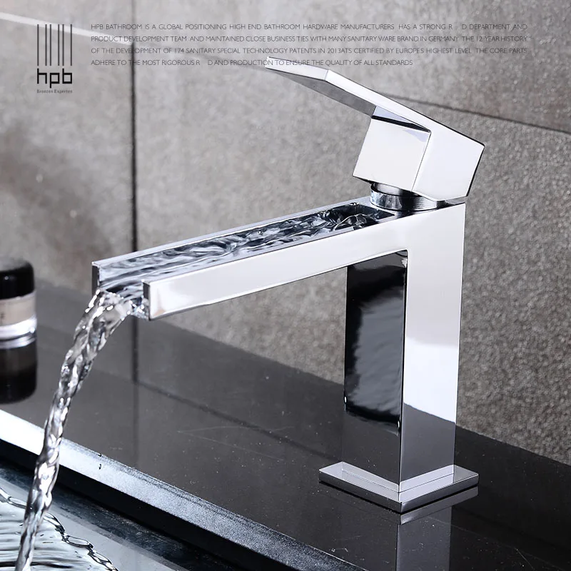 HPB Basin Faucet Bathroom Waterfall Faucet Chrome Finished Single Handle Mixer Tap Hot and Cold Water Mixer Taps Crane HP3006
HPB Basin Faucet Bathroom Waterfall Faucet Chrome Finished Single Handle Mixer Tap Hot and Cold Water Mixer Taps Crane HP3006