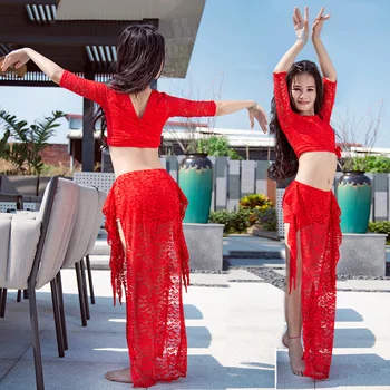 Indian Costume Kids Girls Red Lace Short-Sleeved Top Long Skirts Children Belly Dance Clothing Stage Show Dancewear DNV10737
Indian Costume Kids Girls Red Lace Short-Sleeved Top Long Skirts Children Belly Dance Clothing Stage Show Dancewear DNV10737