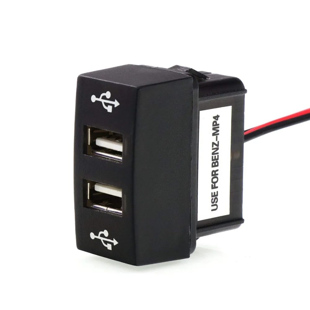 Dual USB Car Charger 5V 2.1A/2.1A Dual USB Power Socket for Smart phone Ipad Iphone Use for Mercedes Benz
Dual USB Car Charger 5V 2.1A/2.1A Dual USB Power Socket for Smart phone Ipad Iphone Use for Mercedes Benz