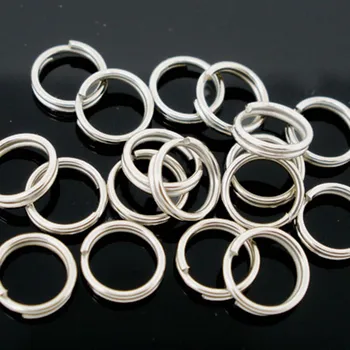 

1000Pcs Silver Tone Alloy Round Double Loops Open Jump Split Rings Jewelry DIY Findings 8mm Dia.