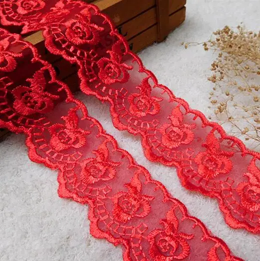 5 Meters/lot 4cm Width Handmade DIY Clothing Accessories Red Embroidery Lace Fabric Curtains Sofa Rose Lace Trim
5 Meters/lot 4cm Width Handmade DIY Clothing Accessories Red Embroidery Lace Fabric Curtains Sofa Rose Lace Trim