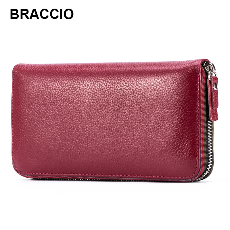 Genuine Leather Lady Clutch Bag First Layer of Cowhide Zipper Long Wallet Women Purse Solid Color Cow Leather Female Casual Bag
Genuine Leather Lady Clutch Bag First Layer of Cowhide Zipper Long Wallet Women Purse Solid Color Cow Leather Female Casual Bag