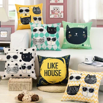 1Pcs Cat Pattern Cotton Linen Throw Pillow Cushion Cover Home Decoration Sofa Bed Decor Decorative Pillowcase 40344
1Pcs Cat Pattern Cotton Linen Throw Pillow Cushion Cover Home Decoration Sofa Bed Decor Decorative Pillowcase 40344