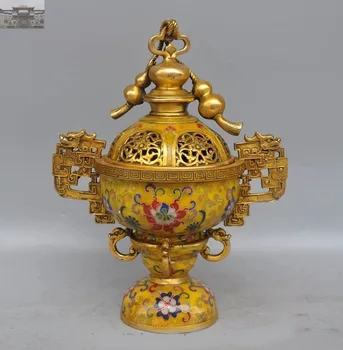 christmas 11" Old Dynasty Bronze Cloisonne Enamel Gilt Dragon Gourd Incense burner Censer new Year
christmas 11" Old Dynasty Bronze Cloisonne Enamel Gilt Dragon Gourd Incense burner Censer new Year