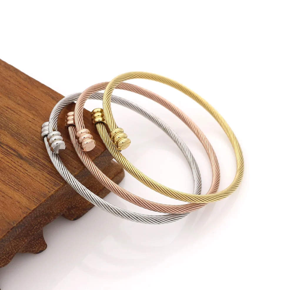 JSBAO 3pcs Set Trendy Bracelets For Women Stainless Steel Gold-Color Crossover Cable Wire Cuff Bangle Bracelet Set
JSBAO 3pcs Set Trendy Bracelets For Women Stainless Steel Gold-Color Crossover Cable Wire Cuff Bangle Bracelet Set