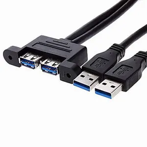 CY Two Combo USB 3.0 Male to USB 3.0 Female Extension Cable 50cm Screw Panel Mount
CY Two Combo USB 3.0 Male to USB 3.0 Female Extension Cable 50cm Screw Panel Mount
