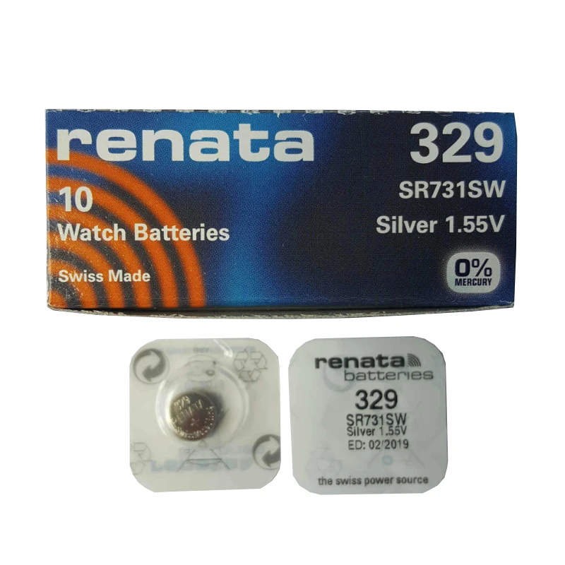 RENATA 5 шт./лот Серебряный оксид Аккумулятор для часов 329 SR731SW 731 1 55 V renata батареи |