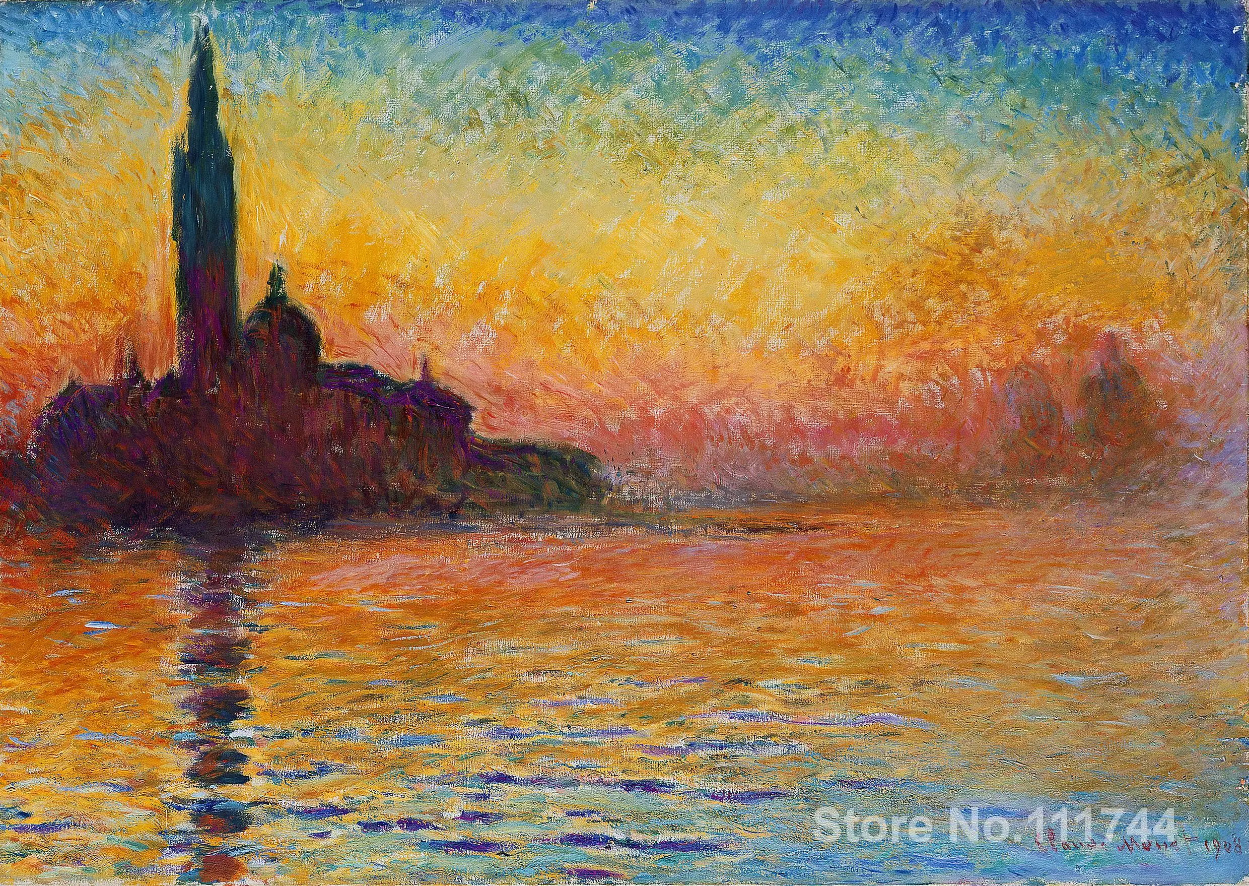 

Landscape paintings San Giorgio Maggiore at Dusk by Claude Monet canvas art High quality Hand painted