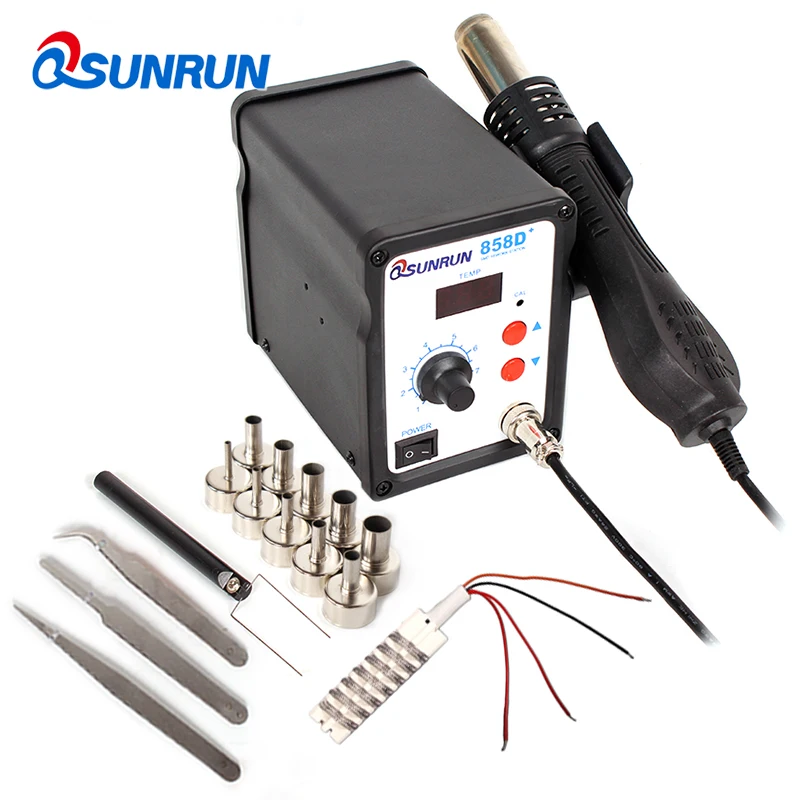 EU/US Plug 700W BGA Hot Air Rework Station, 858D Plus Desoldering Station, Industrial Hair Dryer Heat Gun with 3 Air nozzle
EU/US Plug 700W BGA Hot Air Rework Station, 858D Plus Desoldering Station, Industrial Hair Dryer Heat Gun with 3 Air nozzle