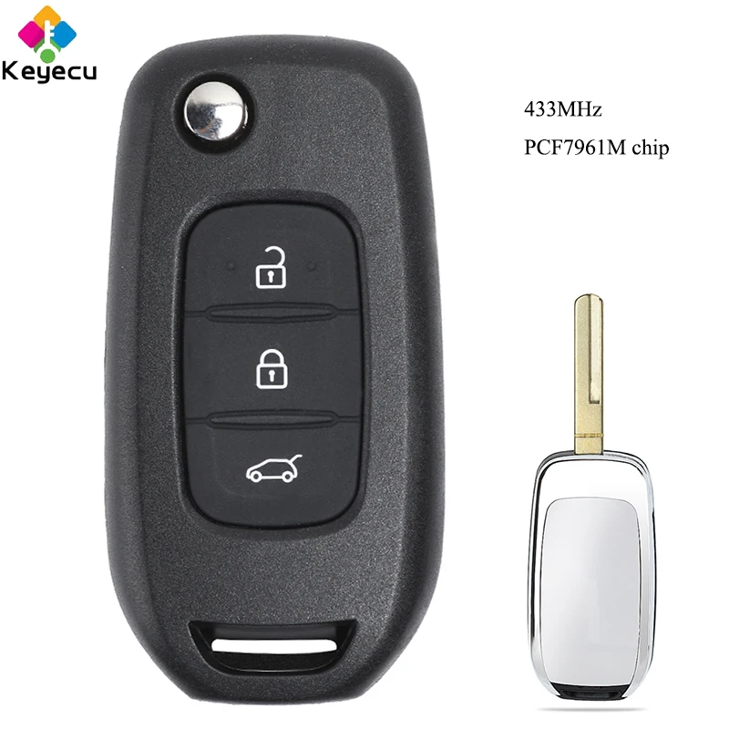KEYECU Flip Folding Remote Key With 3 Button & 433MHz & PCF7961M Chip - FOB for Renault Kadjar Captur Symbol Megane 3 2013-2017
KEYECU Flip Folding Remote Key With 3 Button & 433MHz & PCF7961M Chip - FOB for Renault Kadjar Captur Symbol Megane 3 2013-2017