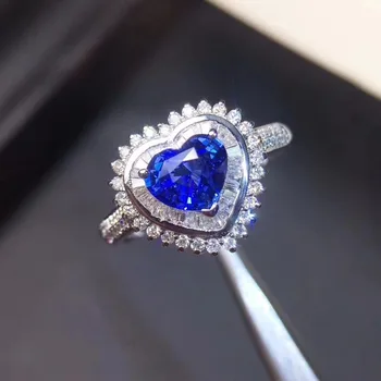 Love Heart Wedding Ring 18K White Gold Natural sapphire ring Real original blue sapphire Ring 6.8*4.7mm 1.25ct 3.86g
Love Heart Wedding Ring 18K White Gold Natural sapphire ring Real original blue sapphire Ring 6.8*4.7mm 1.25ct 3.86g
