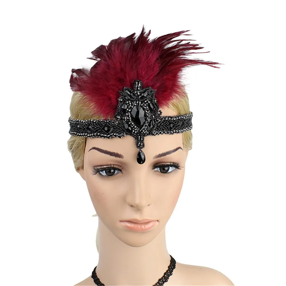 Women Headband Vintage Headpiece Feather Flapper Headband Bride Dance Party Headdress Great Gatsby Headdress Hair Accessories A8
Women Headband Vintage Headpiece Feather Flapper Headband Bride Dance Party Headdress Great Gatsby Headdress Hair Accessories A8