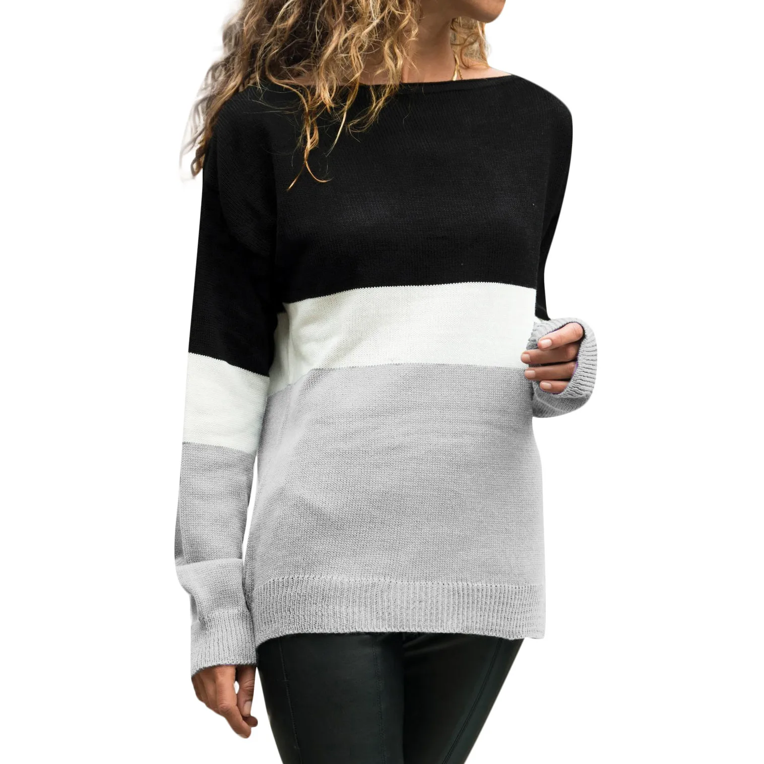 Women's winter clothes winter pullover Patchwork sweater Casual O-Neck Long Sleeve Knit Top Blouse sueter mujer invierno 2019
Women's winter clothes winter pullover Patchwork sweater Casual O-Neck Long Sleeve Knit Top Blouse sueter mujer invierno 2019