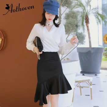 2 Piece Set Women Suit Autumn White Long Sleeve Casual Office Lady Top and Black Bodycon Bandage Mermaid Skirt 2018 Vestidos
2 Piece Set Women Suit Autumn White Long Sleeve Casual Office Lady Top and Black Bodycon Bandage Mermaid Skirt 2018 Vestidos