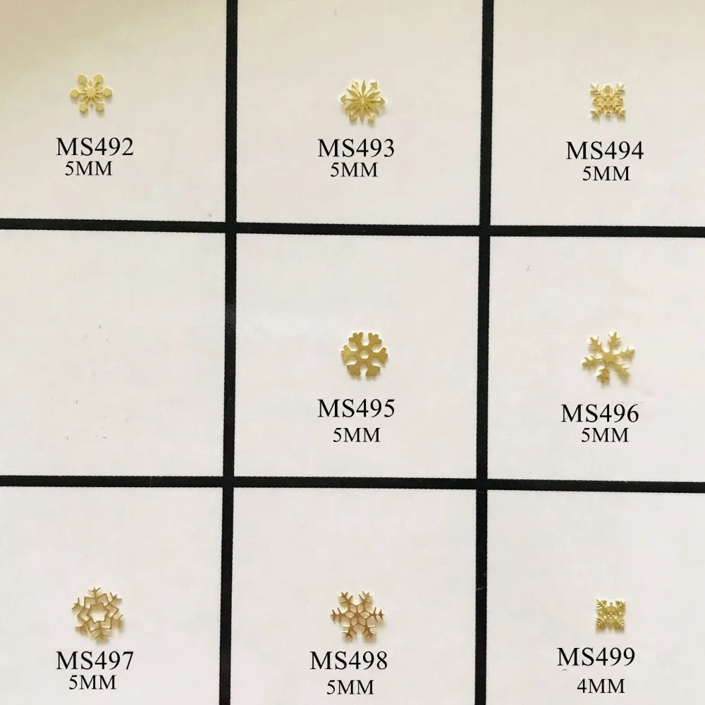 Approx. 1000pcs/bag Gold Snowflake non-adhesive Hard Metal Sticker Nail Art Deco MS492-500
Approx. 1000pcs/bag Gold Snowflake non-adhesive Hard Metal Sticker Nail Art Deco MS492-500