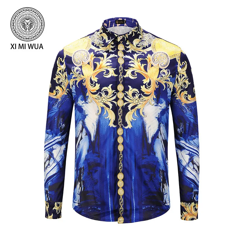 2019 Brand New Royal Vintage Shirt Men Long Sleeve Casual Shirts Luxury Blue Social Shirts Men Dress 3D Printing Chemise Homme
2019 Brand New Royal Vintage Shirt Men Long Sleeve Casual Shirts Luxury Blue Social Shirts Men Dress 3D Printing Chemise Homme