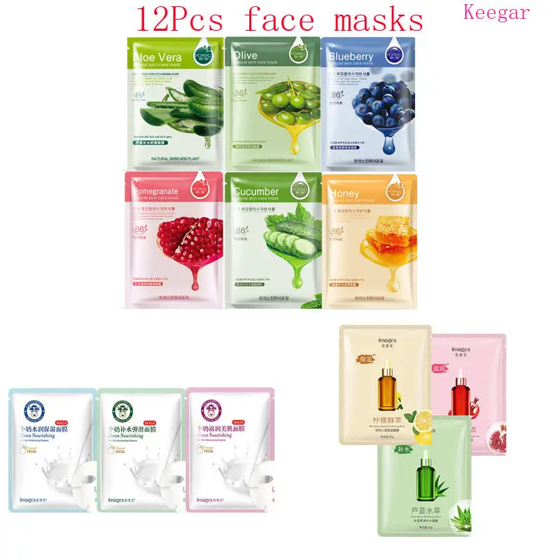12Pcs Mixed plant blueberry honey fruit lemon milk Face Mask Moisturizing Shrink Pores Oil-control Facial Masks Korean Skin Care
12Pcs Mixed plant blueberry honey fruit lemon milk Face Mask Moisturizing Shrink Pores Oil-control Facial Masks Korean Skin Care