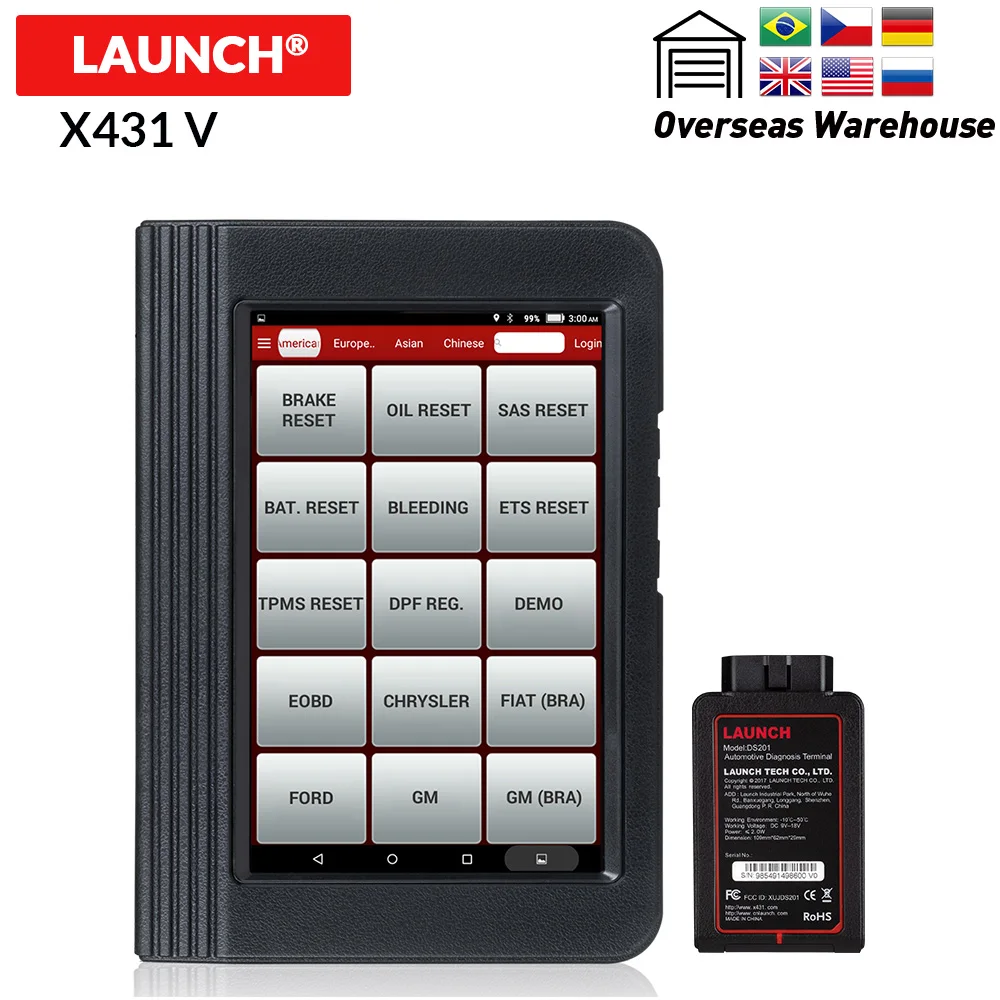 

Launch X431 V 8inch Full Systems Diagnostic Tool Support WIFI/ Bluetooth ECU coding Update online X-431 V/pro Auto scan DHL Free