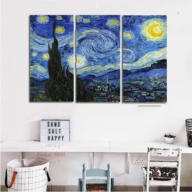 The Starry Night By Van Gogh 3 Panels Canvas Painting Impressionist Landscape Paintings Posters Print Wall Art Print Unframed
The Starry Night By Van Gogh 3 Panels Canvas Painting Impressionist Landscape Paintings Posters Print Wall Art Print Unframed