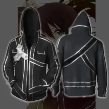 Sword Art Online Kirito Cosplay Costumes Sword Art Online Hoodies 3D printing Zip Up Hoodie Men's and women's sports Jackets
Sword Art Online Kirito Cosplay Costumes Sword Art Online Hoodies 3D printing Zip Up Hoodie Men's and women's sports Jackets