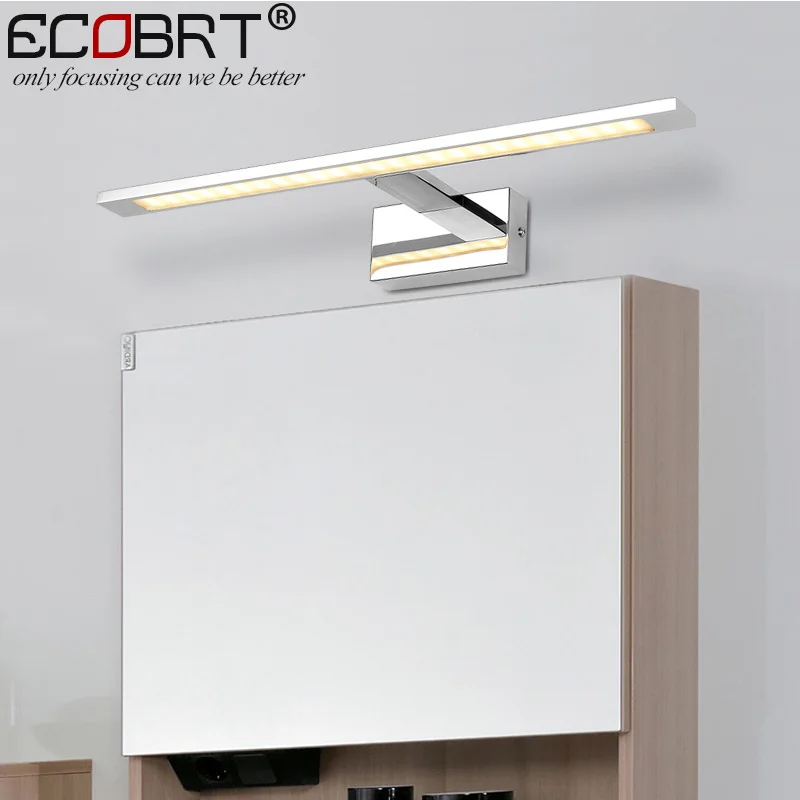 ECOBRT LED Indoor wall Lights Surface Mounted in Bathroom Lamps Modern Sconce Mirror Lighting Aluminum IP44 Wall Luminaria