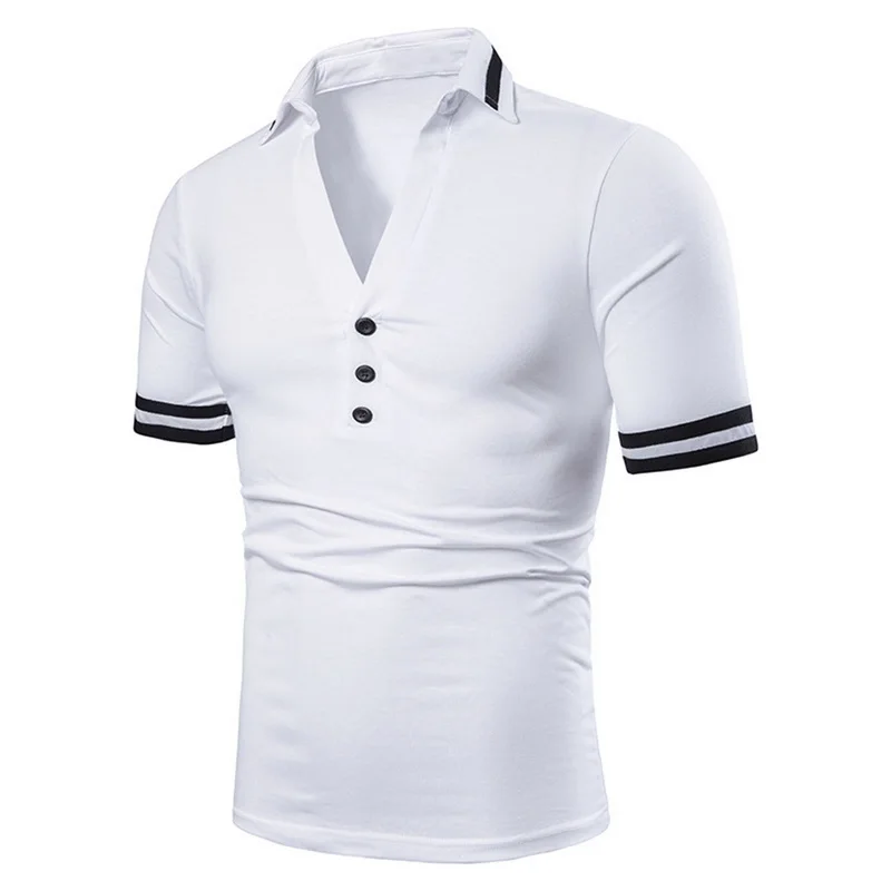 2019 Men Fashion Polo shirt Turn Down Design Sexy Deep V neck Polo Shirt Solid Color Button Tops Men Summer Short Sleeve Tops
2019 Men Fashion Polo shirt Turn Down Design Sexy Deep V neck Polo Shirt Solid Color Button Tops Men Summer Short Sleeve Tops