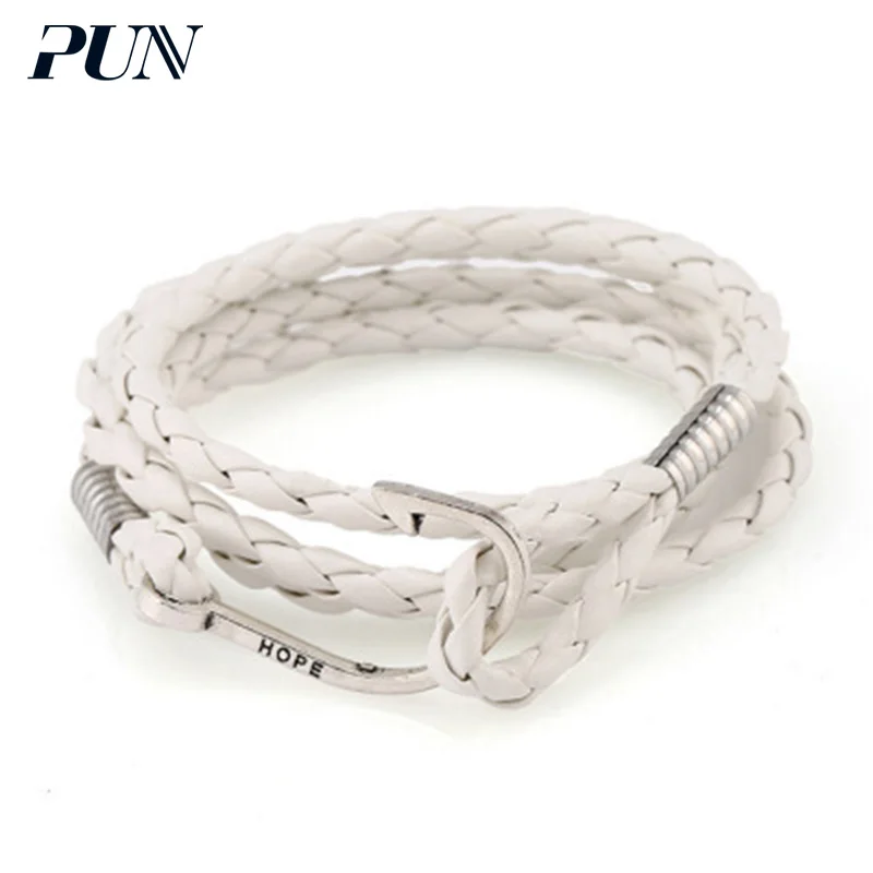 PUN punk personalized charm leather braided bracelet men male female fishing hook bracelets bangles 2018 braclet hand chain
PUN punk personalized charm leather braided bracelet men male female fishing hook bracelets bangles 2018 braclet hand chain