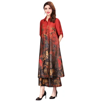 2020 Women Casual Two Piece Set Summer 3/4 Sleeve Floral Print Dress And Loose Elastic Waist Wide Leg Pants Plus Size 6XL
2020 Women Casual Two Piece Set Summer 3/4 Sleeve Floral Print Dress And Loose Elastic Waist Wide Leg Pants Plus Size 6XL