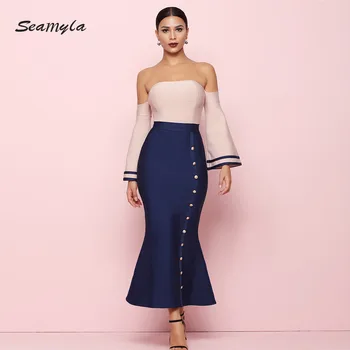 Seamyla 2020 Mermiad Bodycon Bandage Dresses Women Elegant New Flare Sleeve Sexy Summer Celebrity Evening Party Dress Vestidos
Seamyla 2020 Mermiad Bodycon Bandage Dresses Women Elegant New Flare Sleeve Sexy Summer Celebrity Evening Party Dress Vestidos