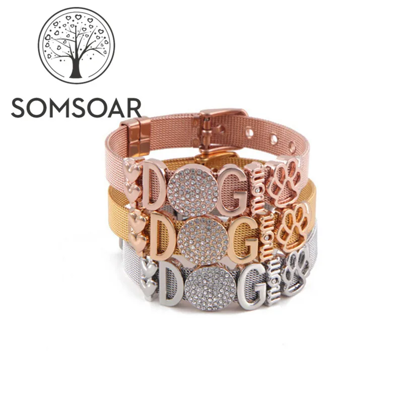 Somsoar Jewelry Mom Love Dog Mesh Keys Bracelet set with Palm DIY charms and Stainless steel Bracelet as Gift
Somsoar Jewelry Mom Love Dog Mesh Keys Bracelet set with Palm DIY charms and Stainless steel Bracelet as Gift