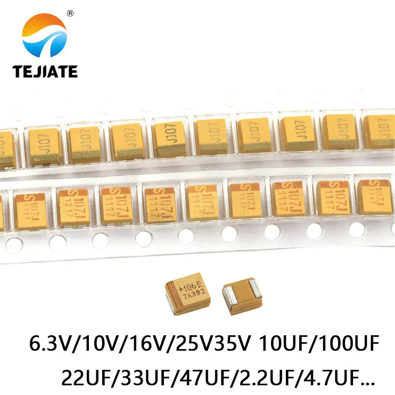 10PCS Tantalum capacitor type B 3528 patch 6V/10V/16V/25V/35V 10uF 1uF 106 2.2UF 3.3UF 4.7UF 22UF
10PCS Tantalum capacitor type B 3528 patch 6V/10V/16V/25V/35V 10uF 1uF 106 2.2UF 3.3UF 4.7UF 22UF