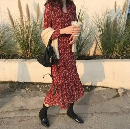2019 Long Dresses Design Women Fashion Long Sleeve Slim Waist A Line Temperament Lady Vintage Floral Print Vintage Dress LJ304
2019 Long Dresses Design Women Fashion Long Sleeve Slim Waist A Line Temperament Lady Vintage Floral Print Vintage Dress LJ304