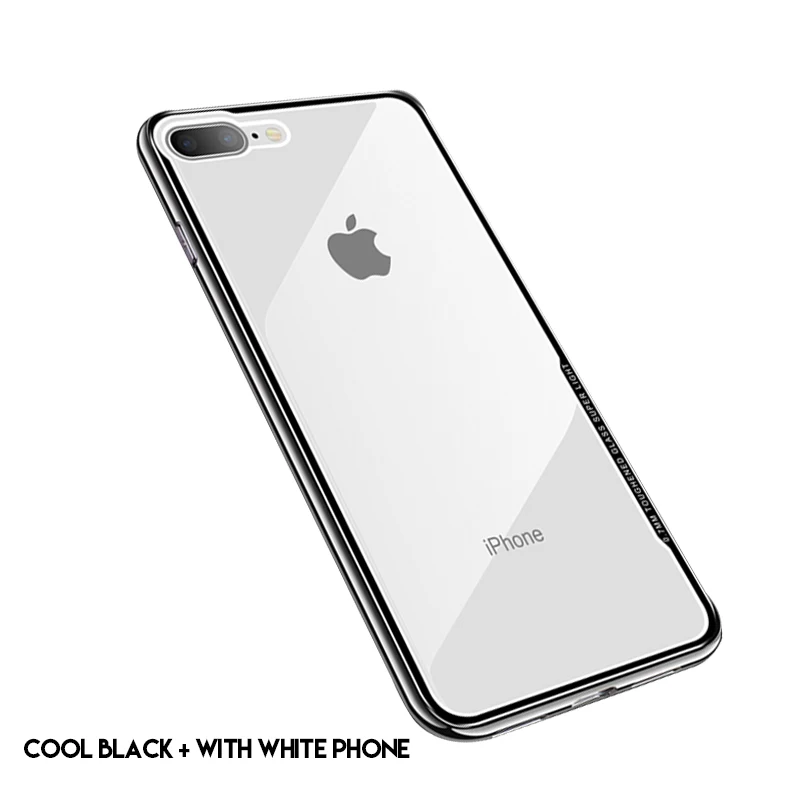 NYFundas Luxury Plating Clear Case For iphone 6 6s 7 8 X 10 Fundas Capa Cases on ist Mirror Tempered Glass Back Cover Accessory (4)