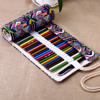 36/48/72 Holes Canvas Roll Up Pencil Case Handmade Pen Bag Pouch Painting Drawing Pencils Storage Holder Vintage Stationery
36/48/72 Holes Canvas Roll Up Pencil Case Handmade Pen Bag Pouch Painting Drawing Pencils Storage Holder Vintage Stationery