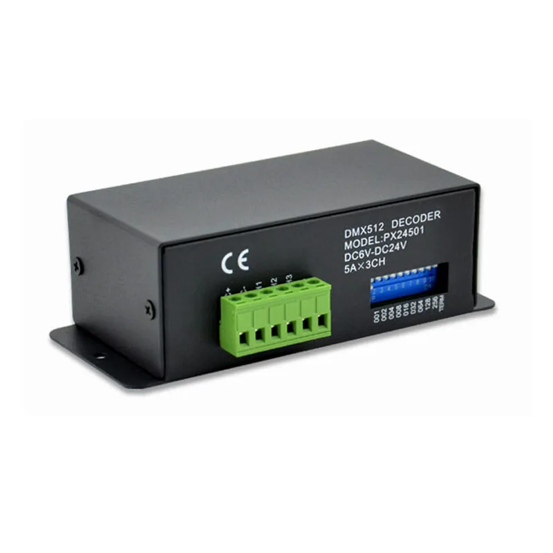 6-24VDC input 5A*3 channels output LED Dimmer Controller Constant Voltage LED DMX Controller Series PX24501
6-24VDC input 5A*3 channels output LED Dimmer Controller Constant Voltage LED DMX Controller Series PX24501