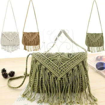 Fashion Women Lady Woven Vintage Tassel Shoulder Handbags Beach Crossbody Bag
Fashion Women Lady Woven Vintage Tassel Shoulder Handbags Beach Crossbody Bag