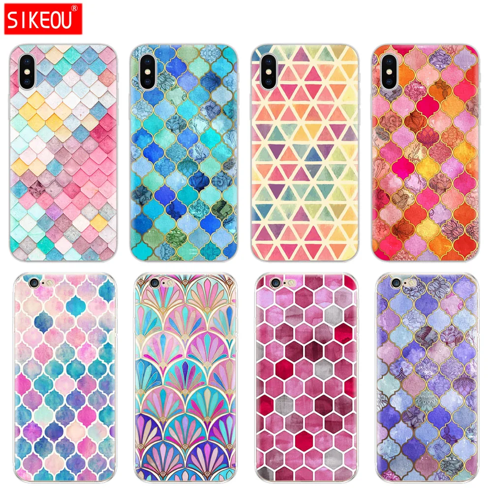 Silicone Cover Phone Case For Iphone 6 X 8 7 6s 5 5s SE Plus 10 XR XS Max Case Rainbow Pastel Watercolor Moroccan
Silicone Cover Phone Case For Iphone 6 X 8 7 6s 5 5s SE Plus 10 XR XS Max Case Rainbow Pastel Watercolor Moroccan