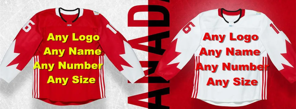 Image Customized World Cup Hockey jersey 2016 Canada ICE Hockey Jerseys Any logo Name Number Sewn On XXS 6XL Embroidery Free Shipping