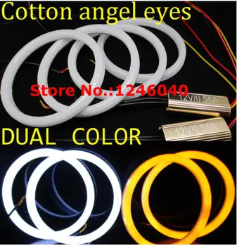 4PCS Dual color White&amber Cotton LED Angel eyes halo ring kit DRL turn signal light sizes:70/80/90/100/106/110/120/126/131mm
4PCS Dual color White&amber Cotton LED Angel eyes halo ring kit DRL turn signal light sizes:70/80/90/100/106/110/120/126/131mm
