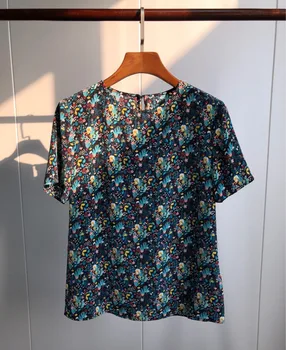 Women Silk T Shirt French Style Short Sleeve Top for Summer
Women Silk T Shirt French Style Short Sleeve Top for Summer